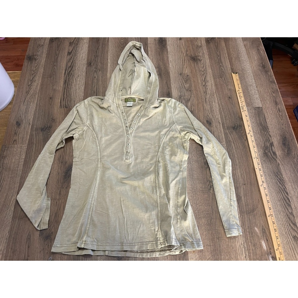 Pulp Hoodie, Women's Size Large, Green, Pullover, 1/4 Button Up